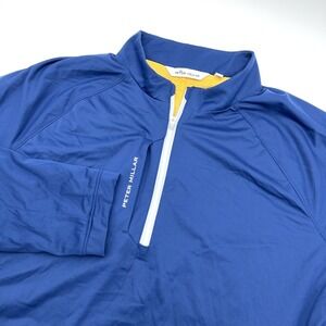 Peter Millar 1/4 Zip Pullover Mens Large Blue Thermal Flow Insulated Golf Jacket